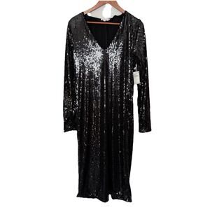 Good American Dress Black Sequin New 4 Glam Bodycon Designer Party Formal